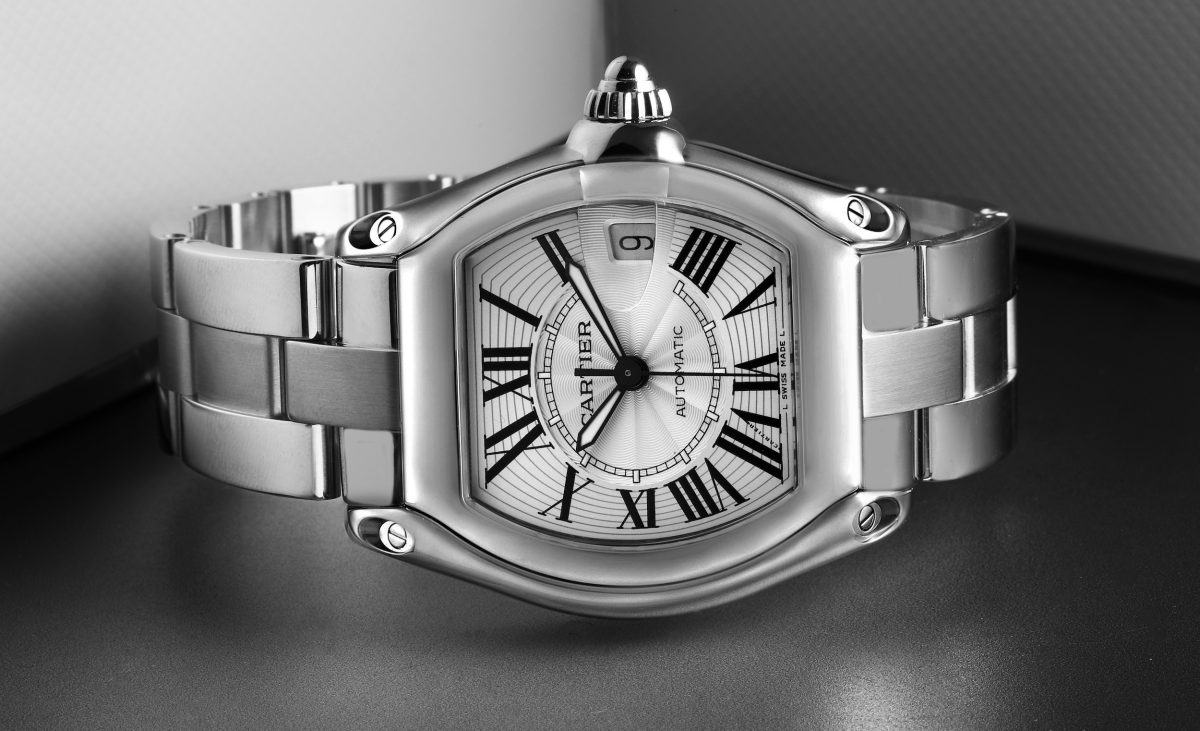 Cartier Roadster Large Silver Dial Steel Mens Watch W62025V3