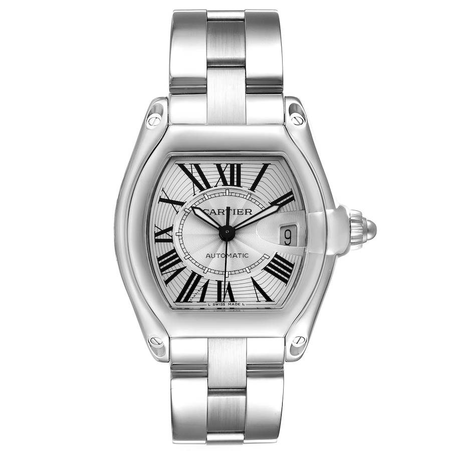 Cartier Roadster Large Silver Dial Steel Mens Watch W62025V3