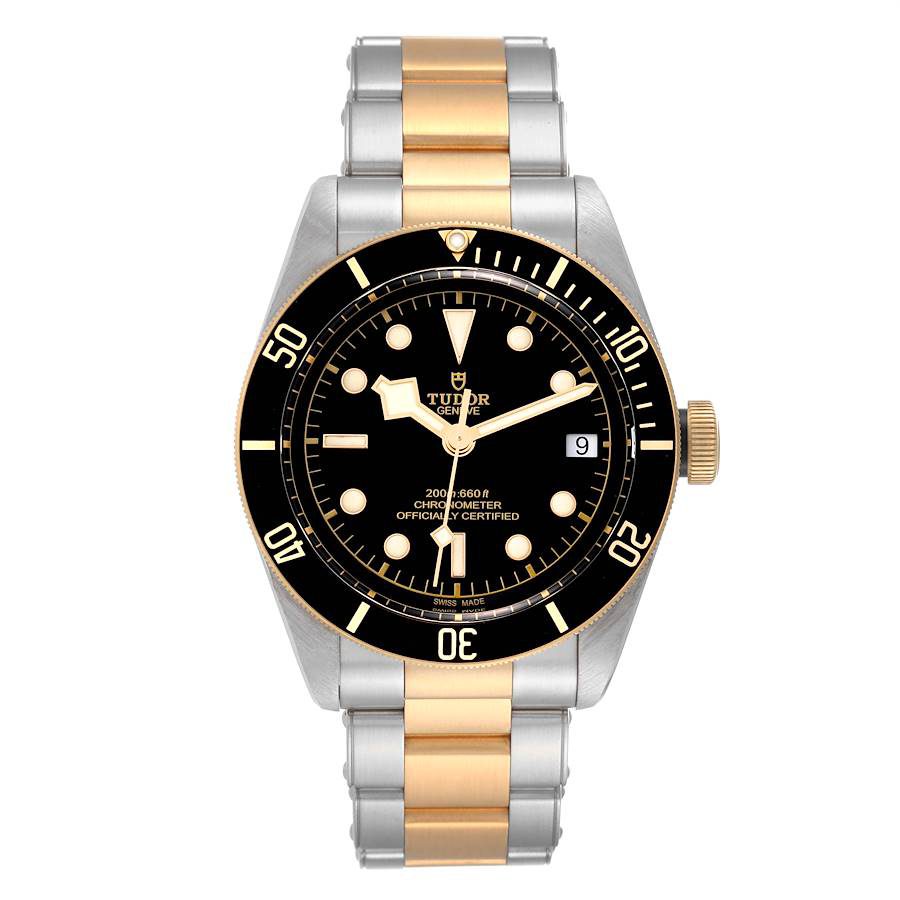 Tudor Black Bay Steel Yellow Gold Black Dial Mens Watch 79733