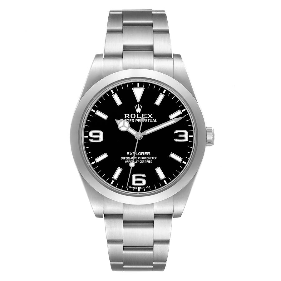 Rolex Explorer I 39mm Black Dial Steel Mens Watch 214270