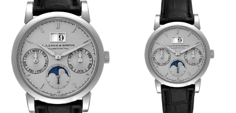 A. Lange and Sohne Saxonia Annual Calendar Platinum Mens Watch 330.025