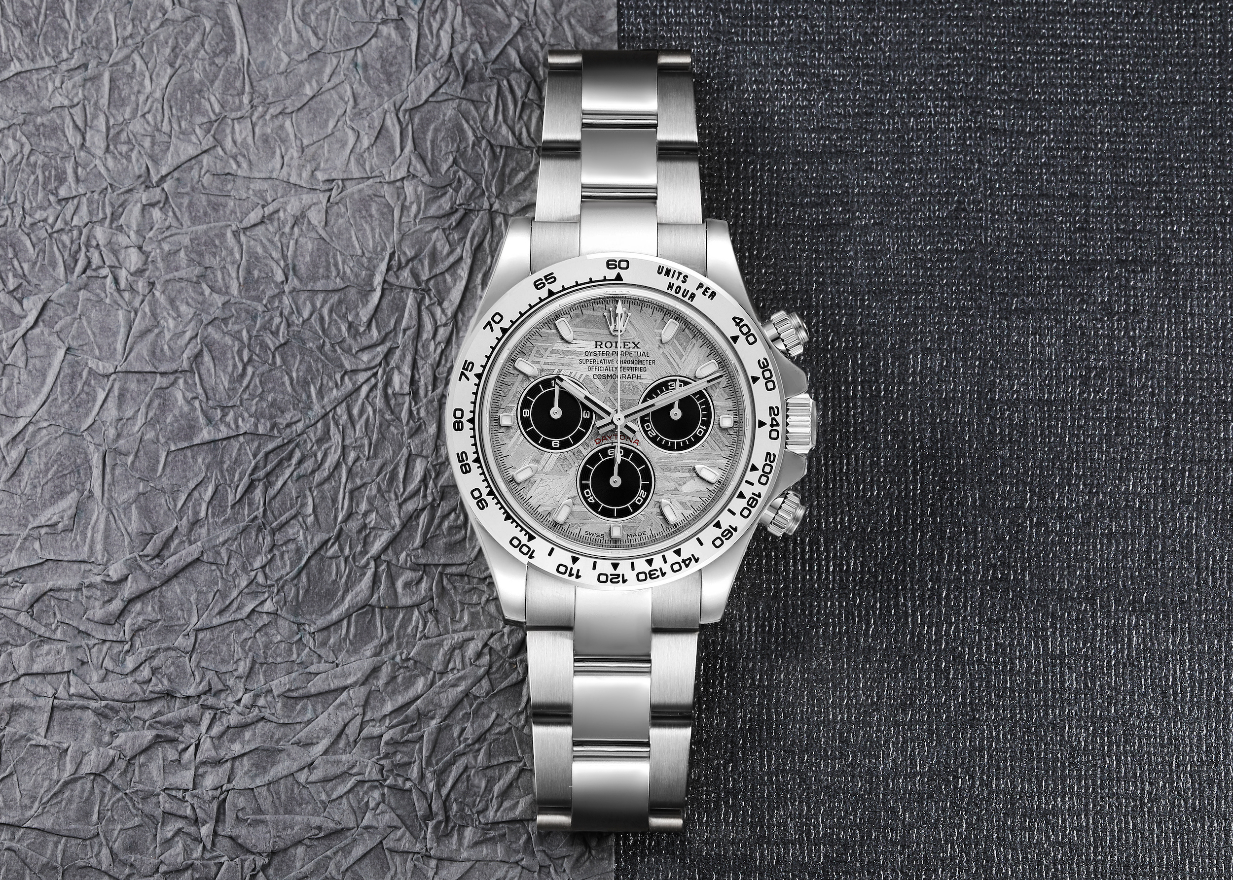 Rolex Cosmograph Daytona White Gold Meteorite Dial Mens Watch 116509