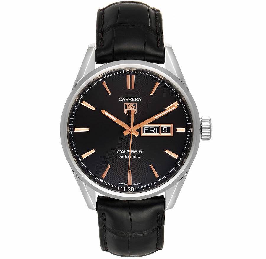 Tag Heuer Carrera Calibre 5 Day Date Steel Mens Watch WAR201C