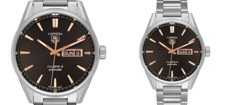 Tag Heuer Carrera Calibre 5 Day Date Steel Mens Watch WAR201D