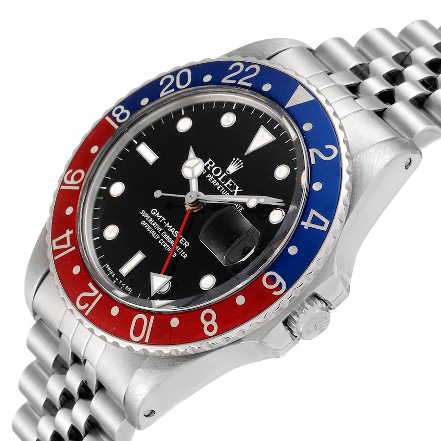 Rolex GMT Master Pepsi Bezel Vintage Steel Mens Watch 16750