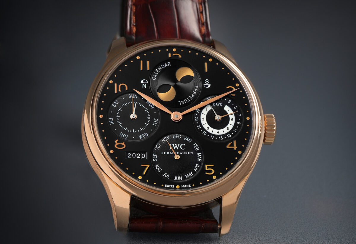 IWC Portuguese Perpetual Calendar Moonphase Rose Gold Mens Watch IW502103