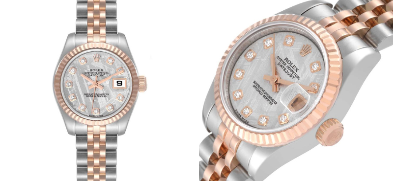 Rolex Datejust Steel Rose Gold Meteorite Dial 179171