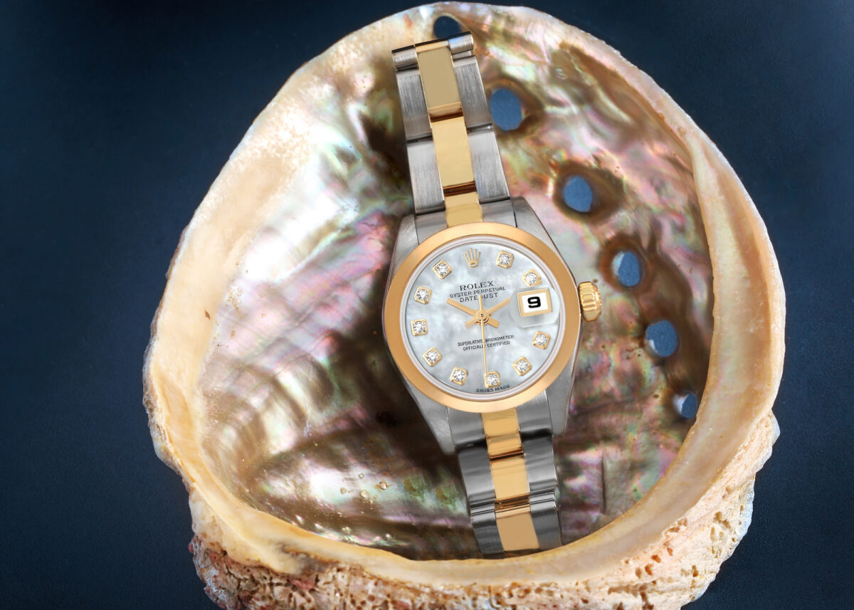 Rolex Datejust Steel Yellow Gold Mother of Pearl Diamond Ladies Watch 79163