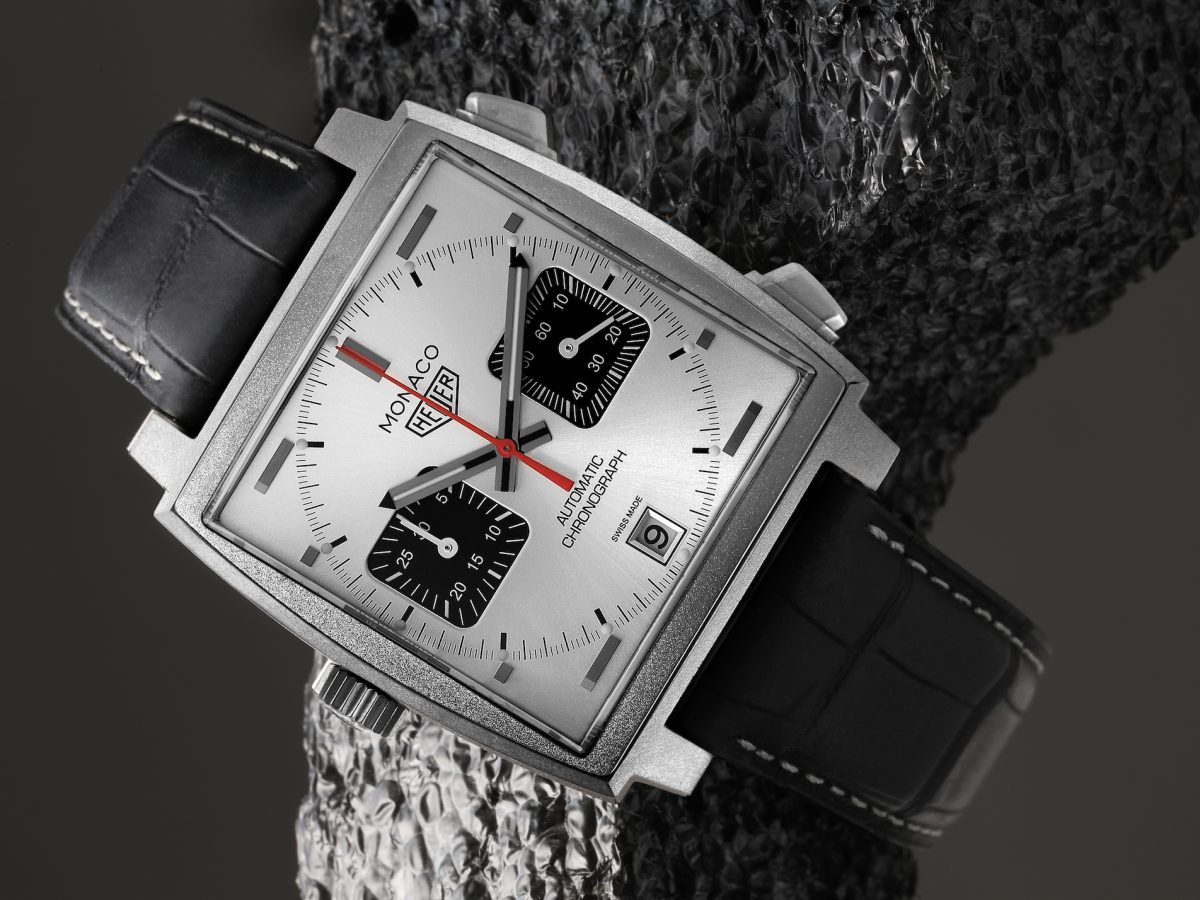 Tag Heuer Monaco Caliber 11 Silver Dial Titanium Mens Watch CAW218B