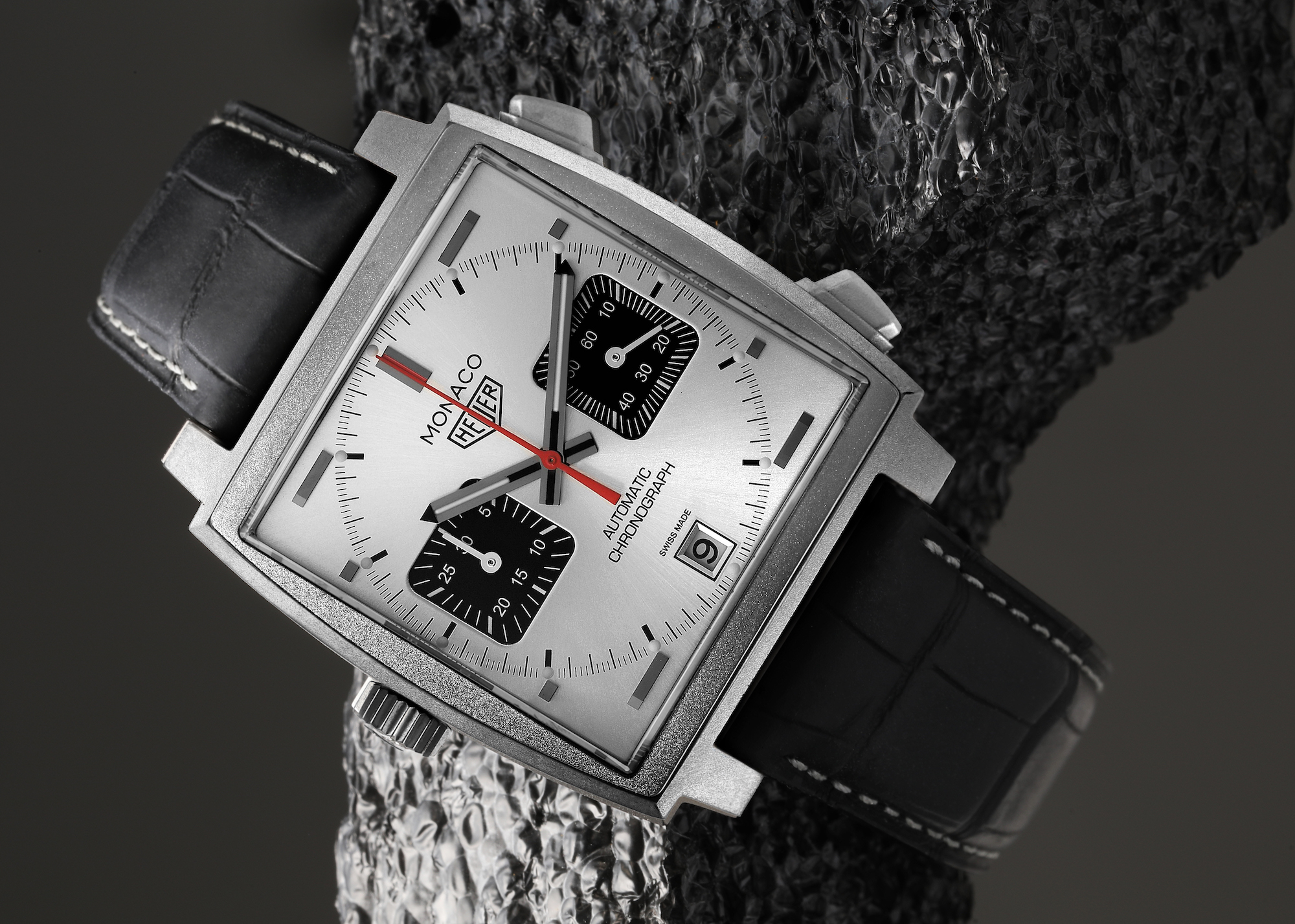 Tag Heuer Monaco Caliber 11 Silver Dial Titanium Mens Watch CAW218B