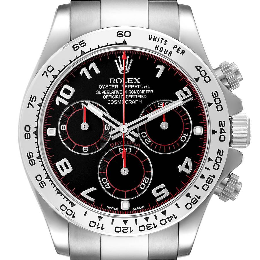 Rolex Cosmograph Daytona 18K White Gold Black Dial Mens Watch 116509