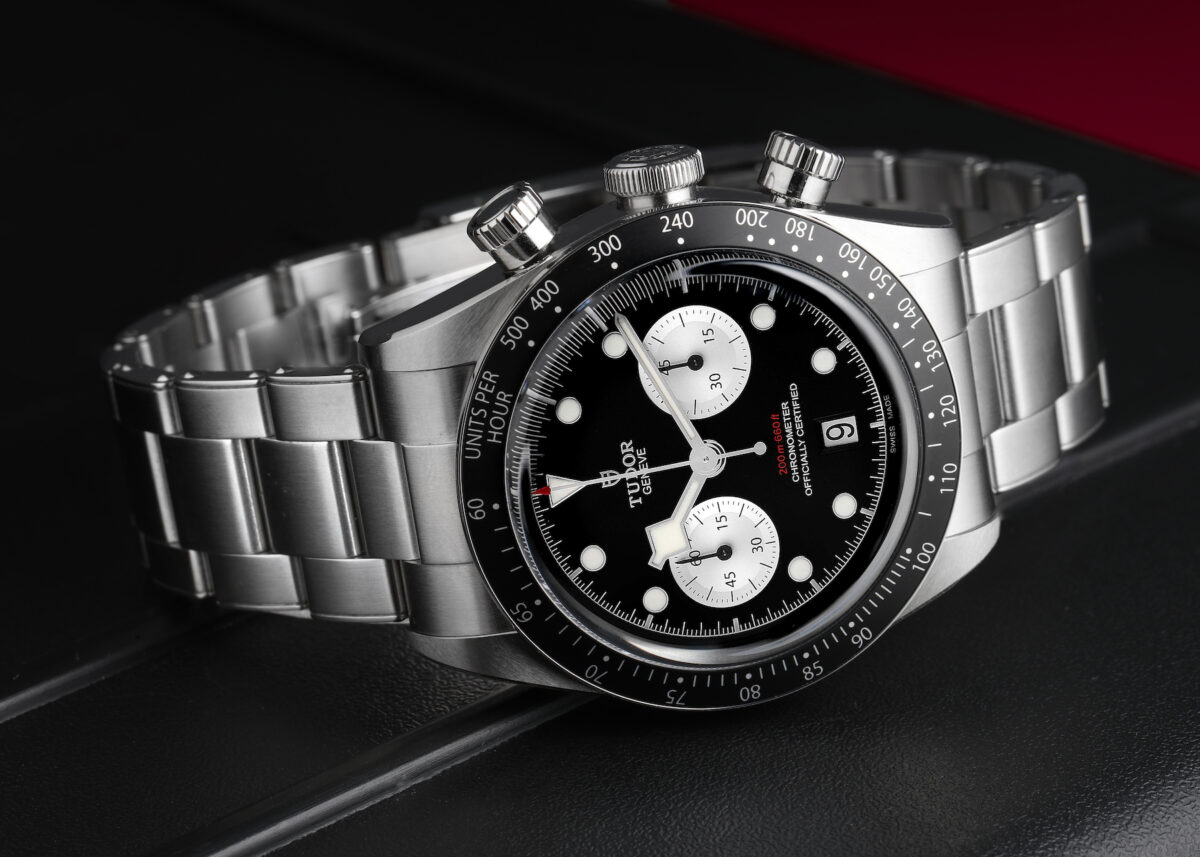 Tudor Black Bay Chronograph Reverse Panda Dial Steel Mens Watch 79360