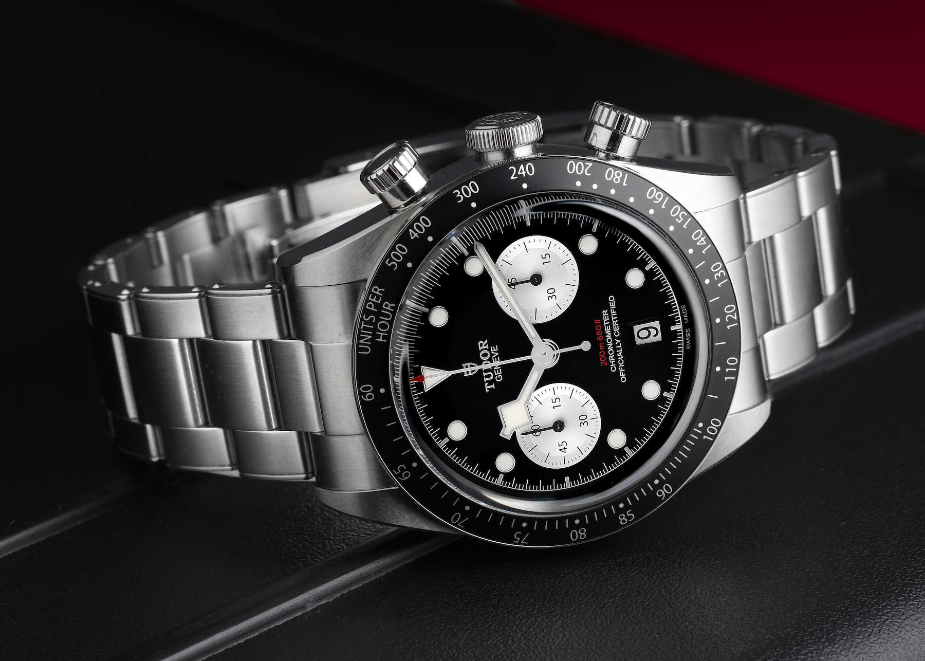 Tudor Black Bay Chronograph Reverse Panda Dial Steel Mens Watch 79360