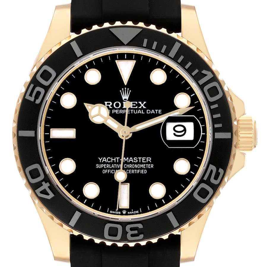 Rolex Yacht-Master Yellow Gold Oysterflex Bracelet Mens Watch 226658