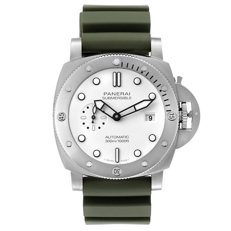 Panerai Submersible QuarantaQuattro Bianco Steel Mens Watch PAM01226