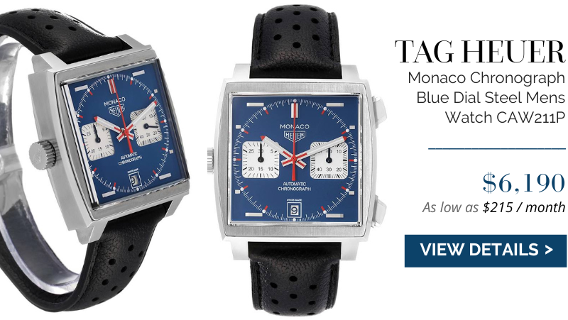 Tag Heuer Monaco Chronograph Blue Dial Steel Mens Watch CAW211P