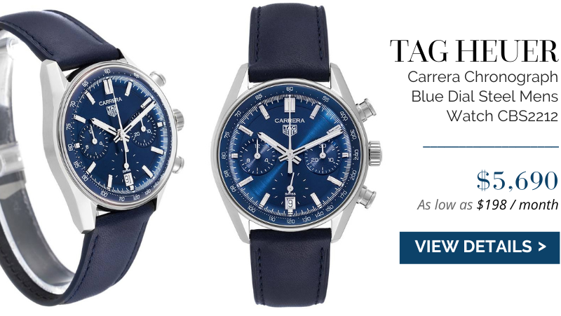 Tag Heuer Carrera Chronograph Blue Dial Steel Mens Watch CBS2212 