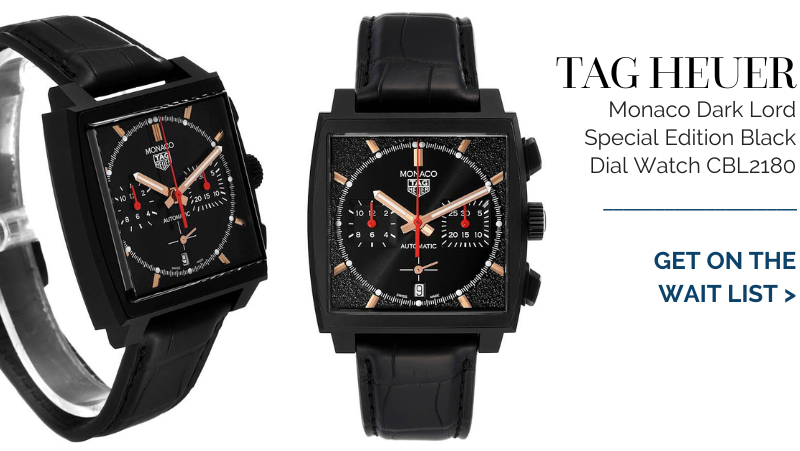 Tag Heuer Monaco Dark Lord Special Edition Black Dial Titanium Mens Watch CBL2180 