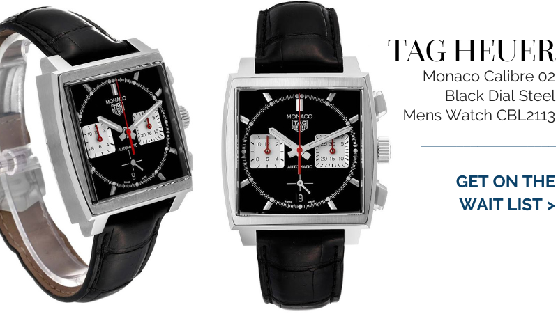 Tag Heuer Monaco Calibre 02 Black Dial Steel Mens Watch CBL2113