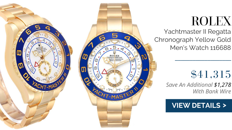 Rolex Yachtmaster II Regatta Chronograph Yellow Gold Men's Watch 116688