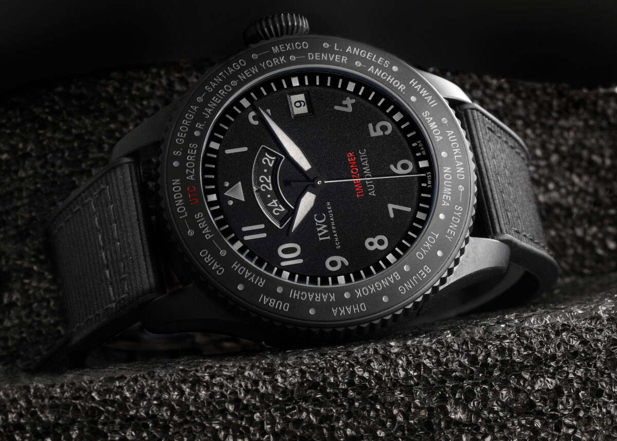 IWC Pilots Timezoner Top Gun Ceratanium Mens Watch IW395505