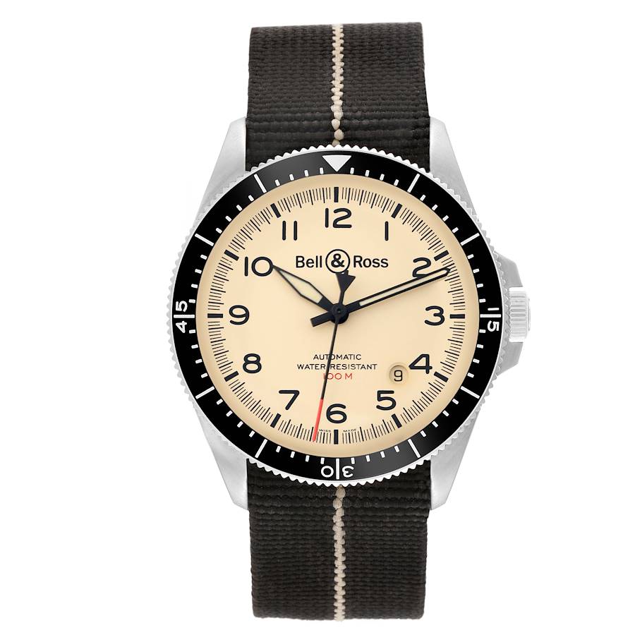 Bell & Ross Heritage Beige Dial Steel Mens Watch BRV292