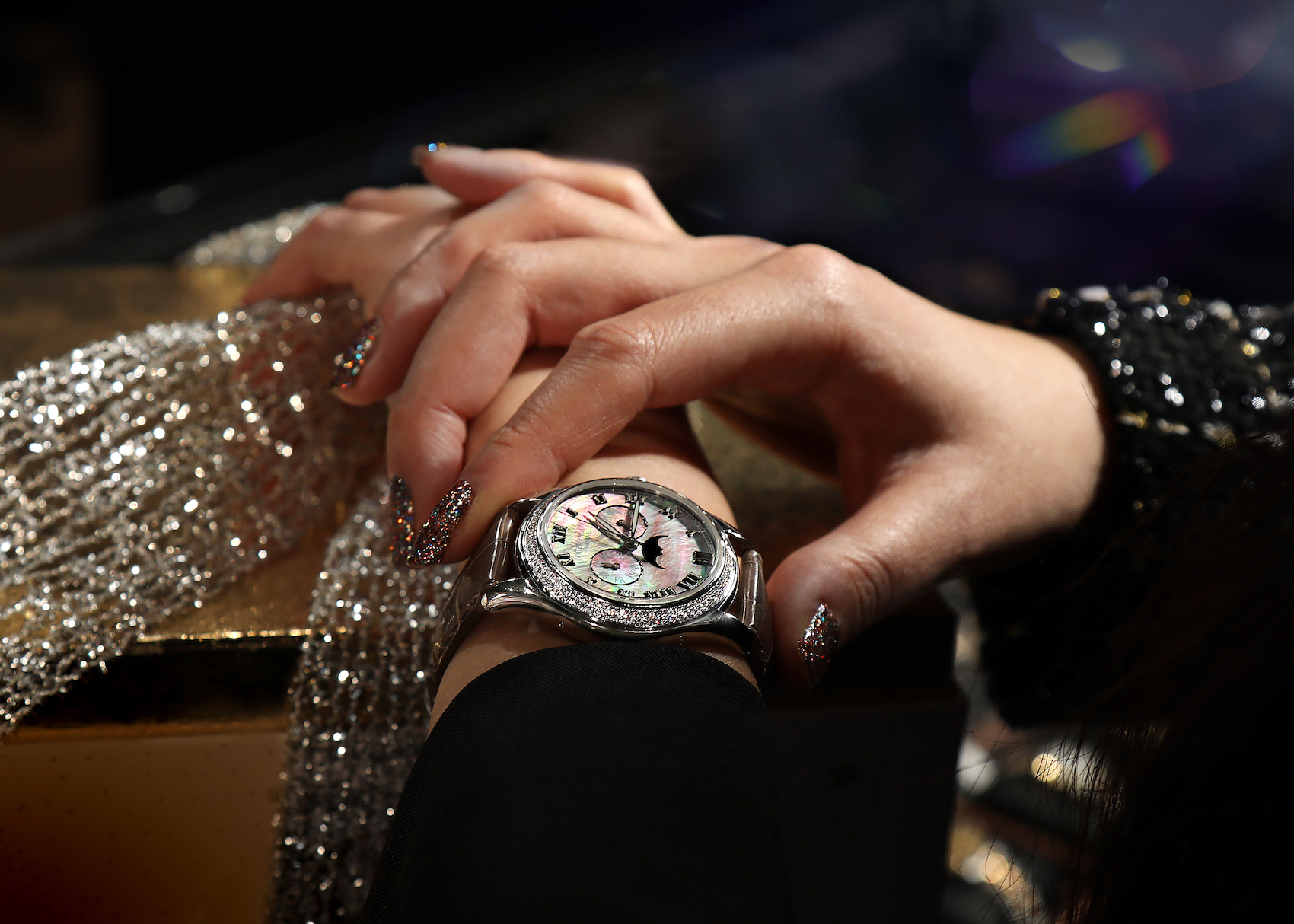 Patek Philippe Annual Calendar White Gold Mother of Pearl Diamond Mens Watch 4936