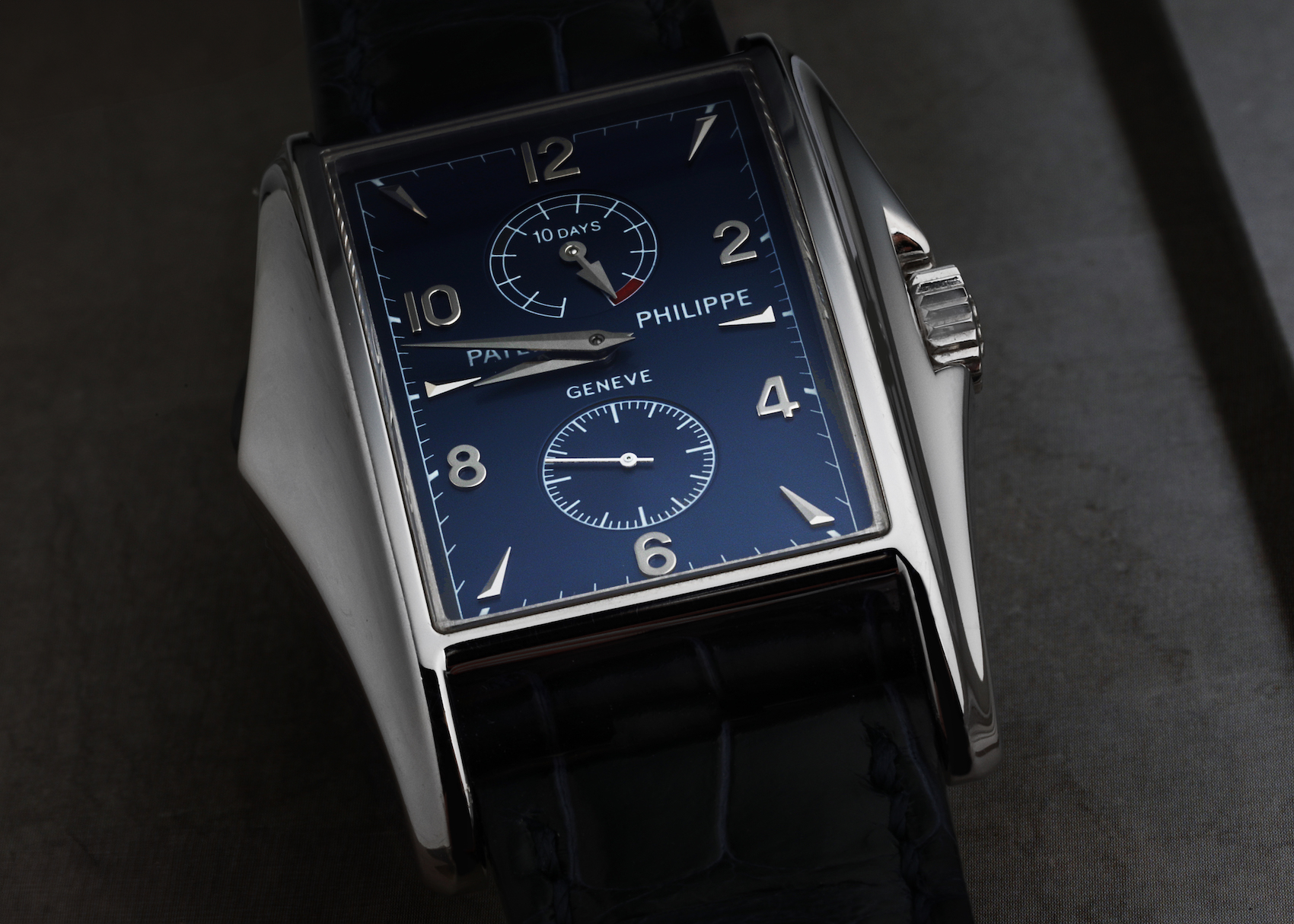 Patek Philippe 10 Day Power Reserve White Gold Blue Dial Mens Watch 5100G