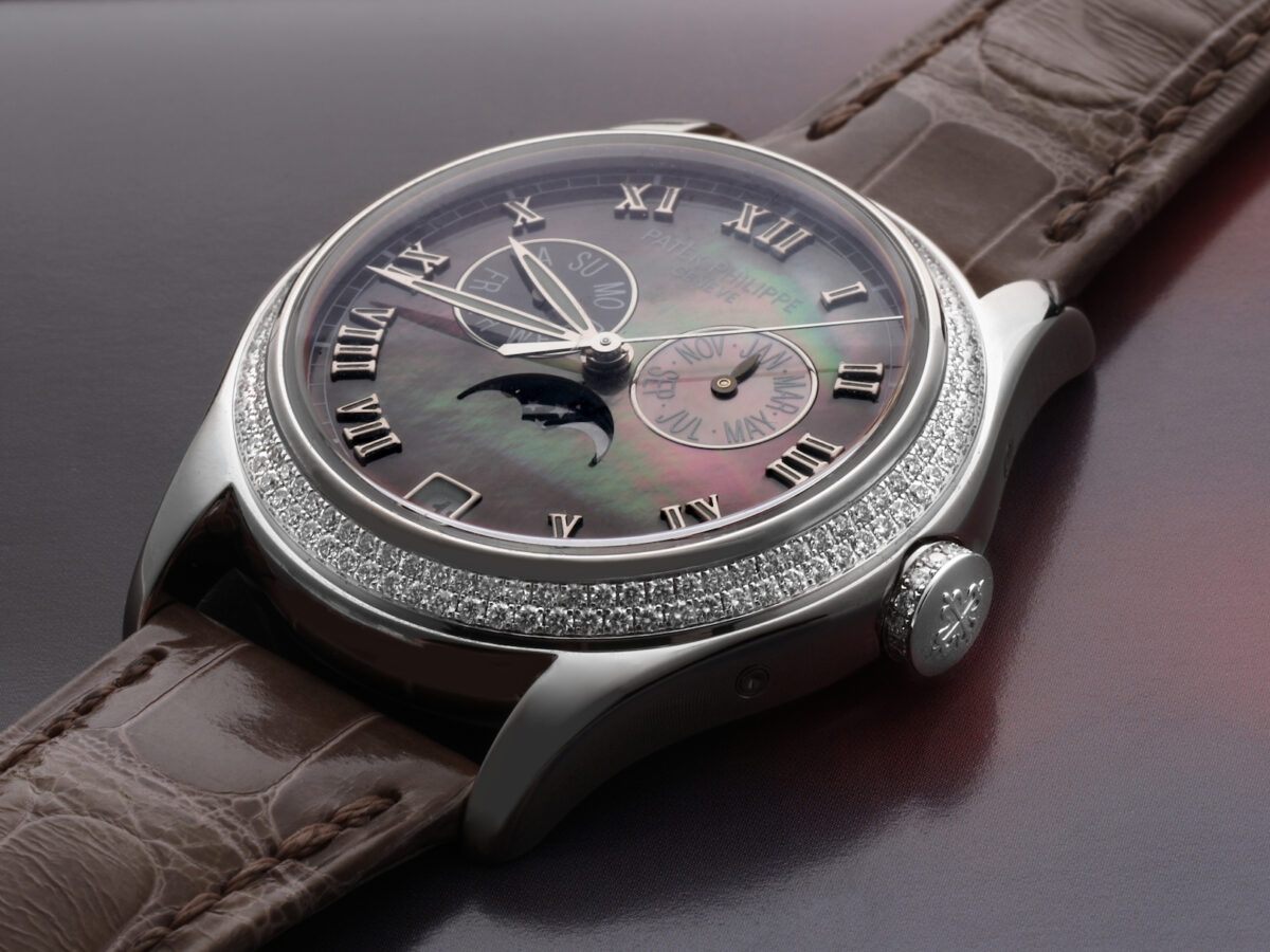 Patek Philippe Annual Calendar White Gold Mother of Pearl Diamond Mens Watch 4936