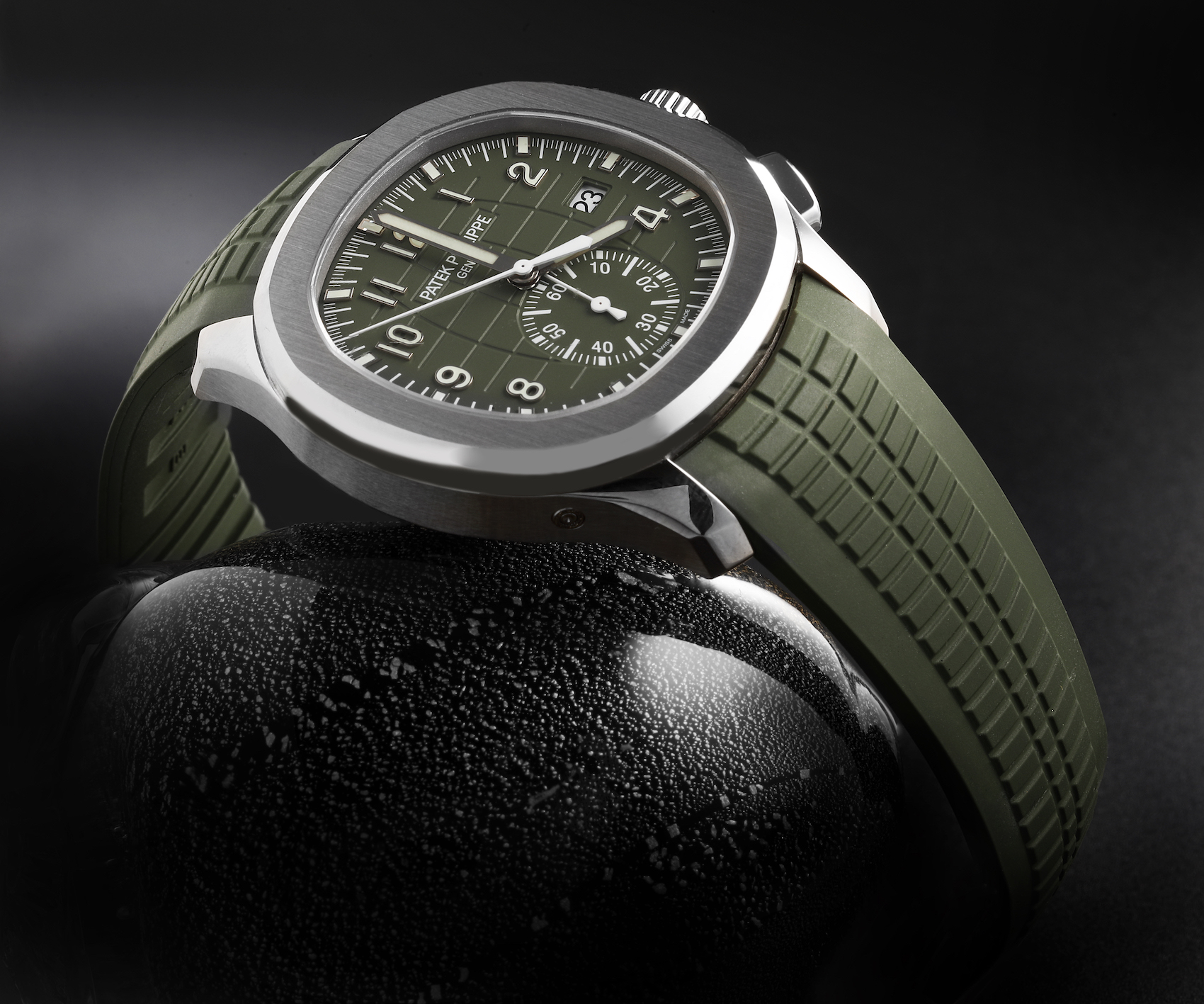 Patek Philippe Aquanaut White Gold Rubber Strap Mens Watch 5968G