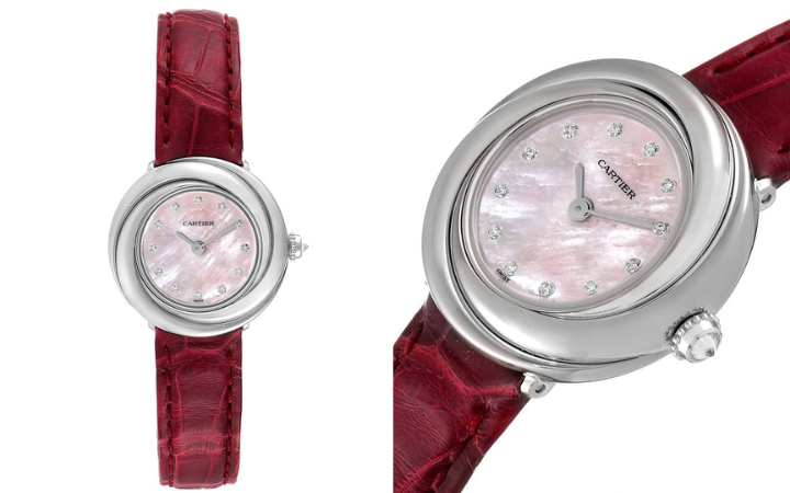 Cartier Trinity White Gold Mother of Pearl Diamond Dial Ladies Watch WG200846