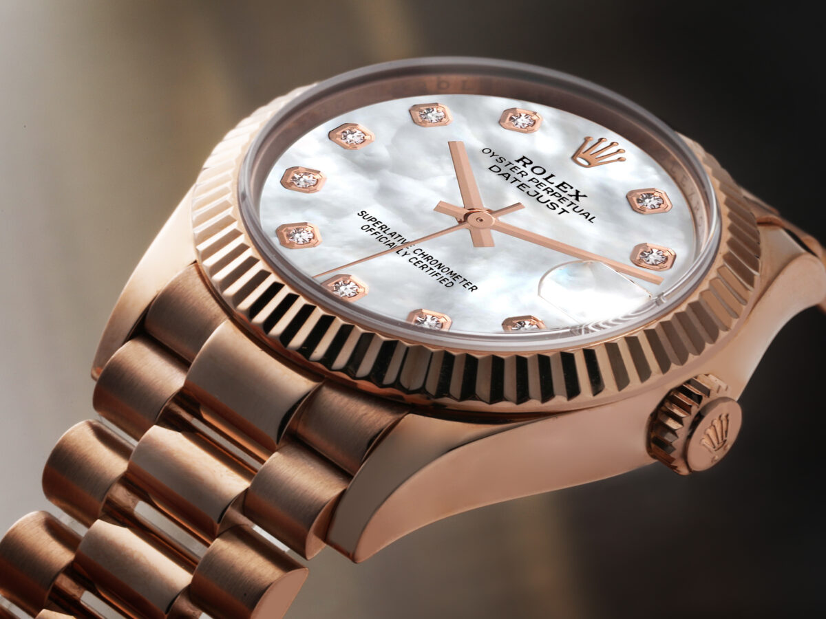 Most Popular Women's Watches for 2025 - Rolex President Datejust Midsize Rose Gold Mother of Pearl Diamond Ladies Watch 278275
