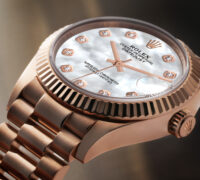Most Popular Women's Watches for 2025 - Rolex President Datejust Midsize Rose Gold Mother of Pearl Diamond Ladies Watch 278275