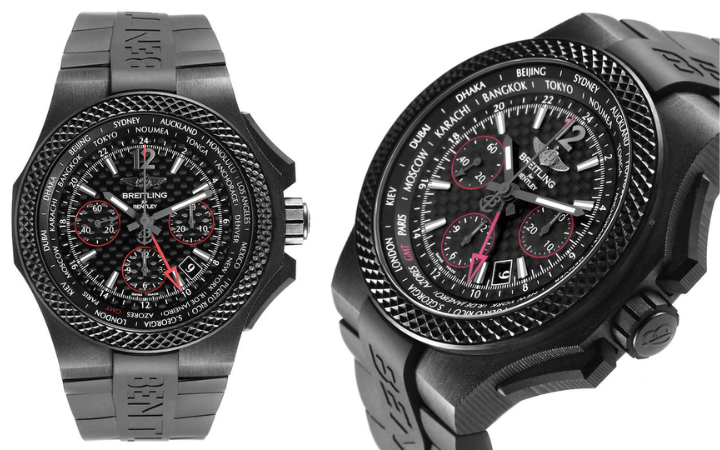 Breitling Bentley GMT B04 S Carbon Rubber Strap LE Mens Watch NB0434