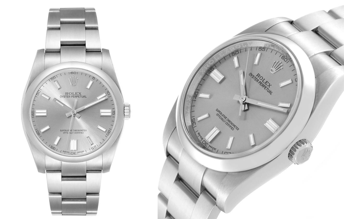 Rolex Oyster Perpetual 36 Grey Dial Steel Mens Watch 116000