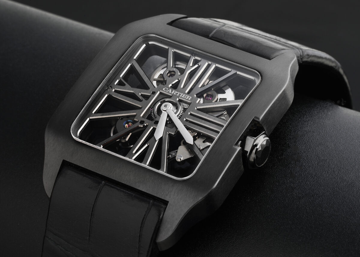 Cartier Santos Dumont Skeleton Dial Black Titanium Watch W2020052