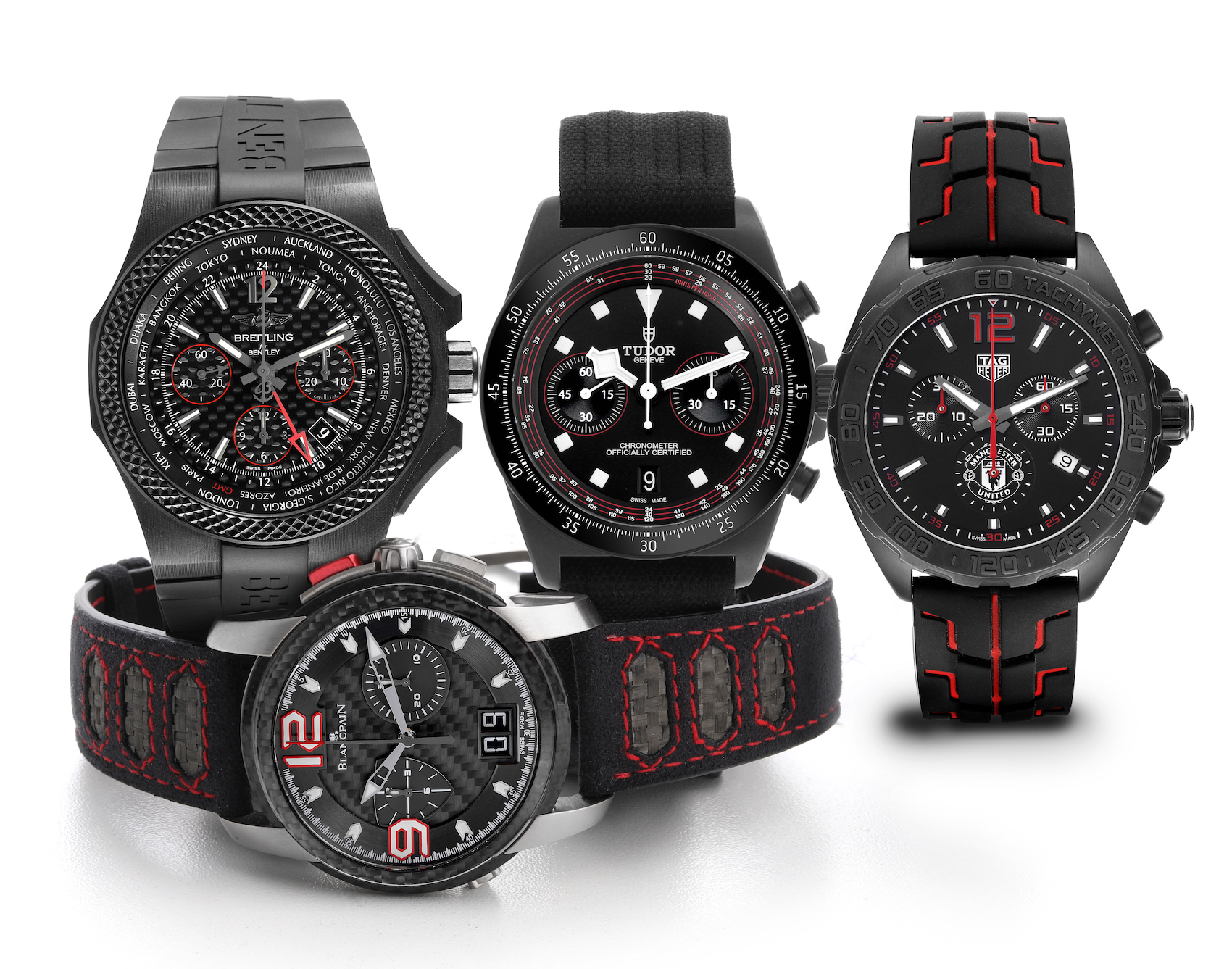 Carbon Watches from Breitling, Tudor, TAG Heuer, and Blancpain