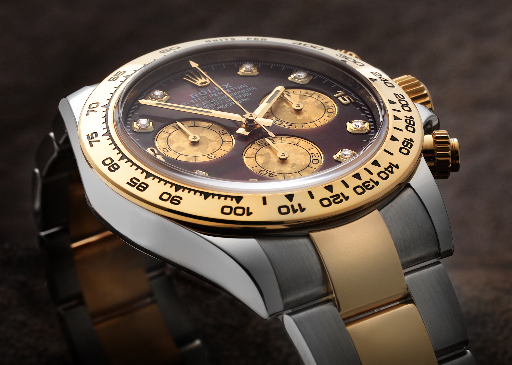 Rolex Daytona Steel Yellow Gold Mother Of Pearl Diamond Mens Watch 116503