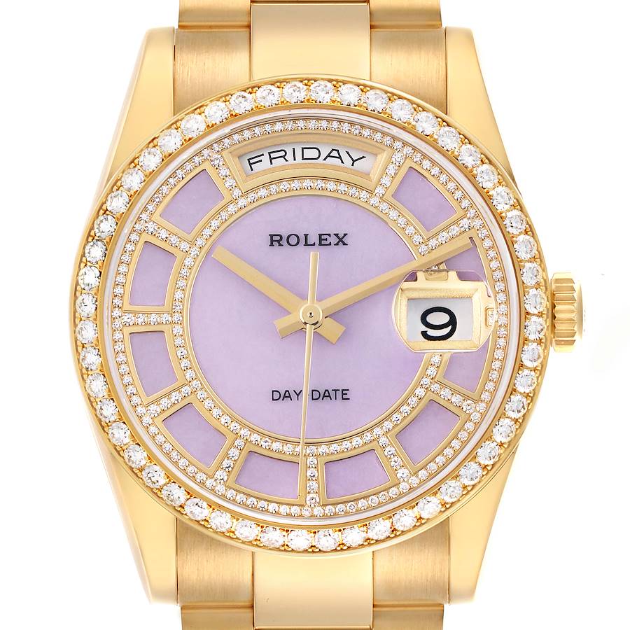 Rolex President Day-Date Lilac Jade Dial_rolex-president-day-date-yellow-gold-lilac-diamond-mens-watch-118348-box-card-67185_88a06_md