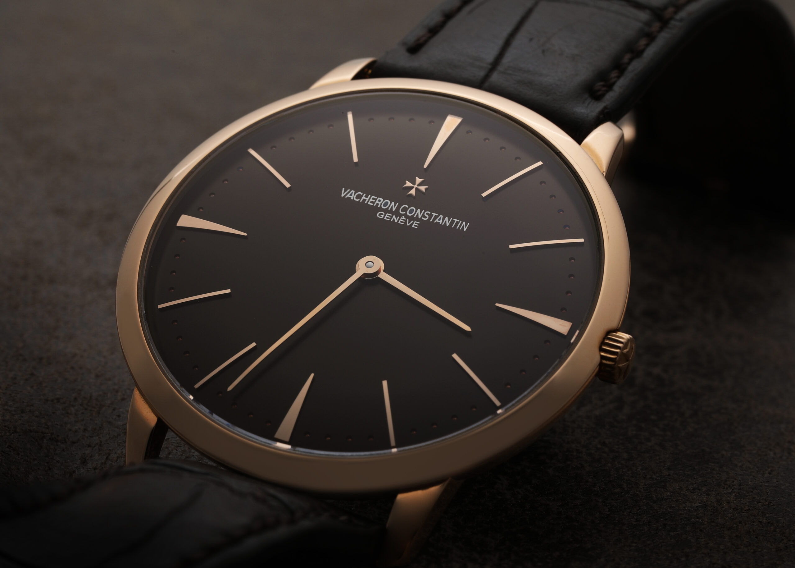 Vacheron Constantin Patrimony Grand Taille Brown Dial Rose Gold Watch 81180