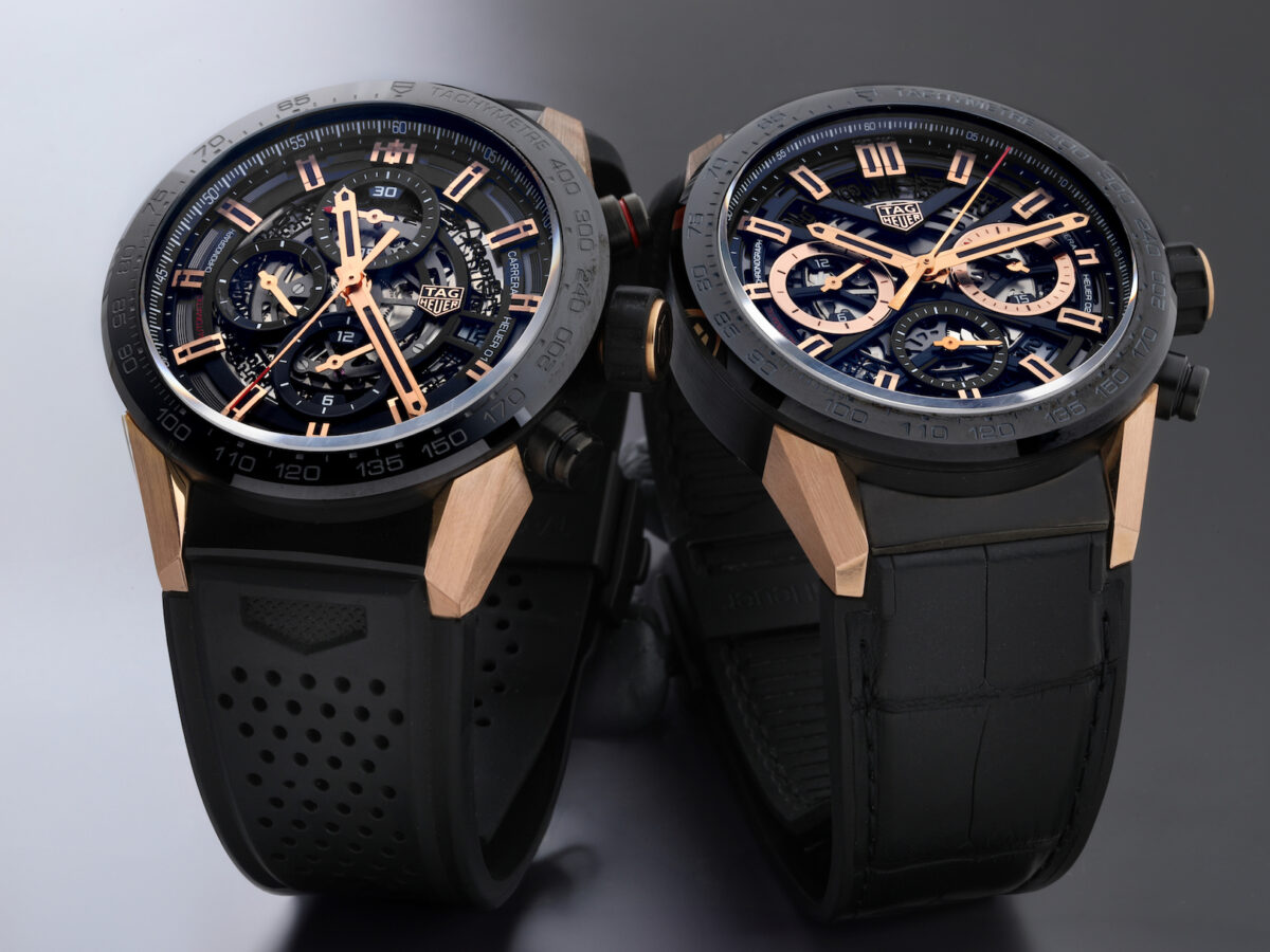 TAG Heuer Carrera Heuer 01 and 02 Steel Rose Gold Watches