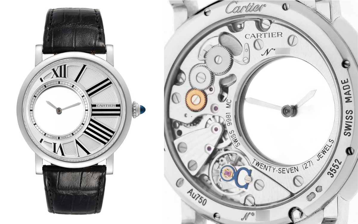 Cartier Rotonde Heure Mysterieuse White Gold Mens Watch W1556224