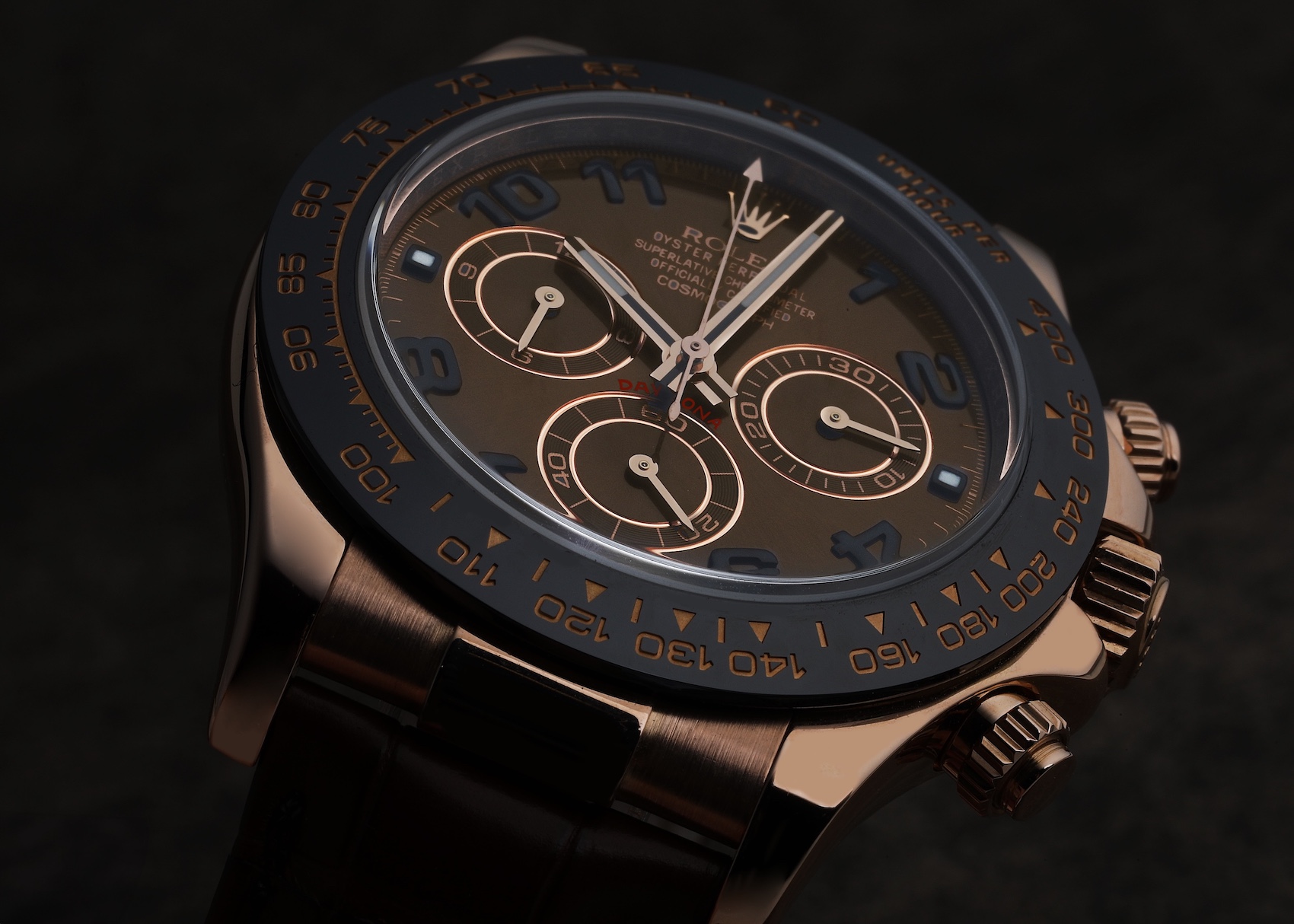 Rolex Cosmograph Daytona Rose Gold Brown Dial Mens Watch 116515