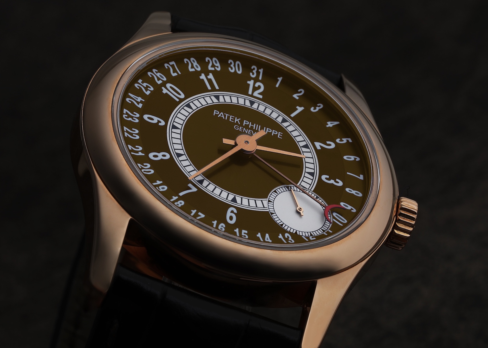 Patek Philippe Calatrava Rose Gold Brown Dial Mens Watch 6000R