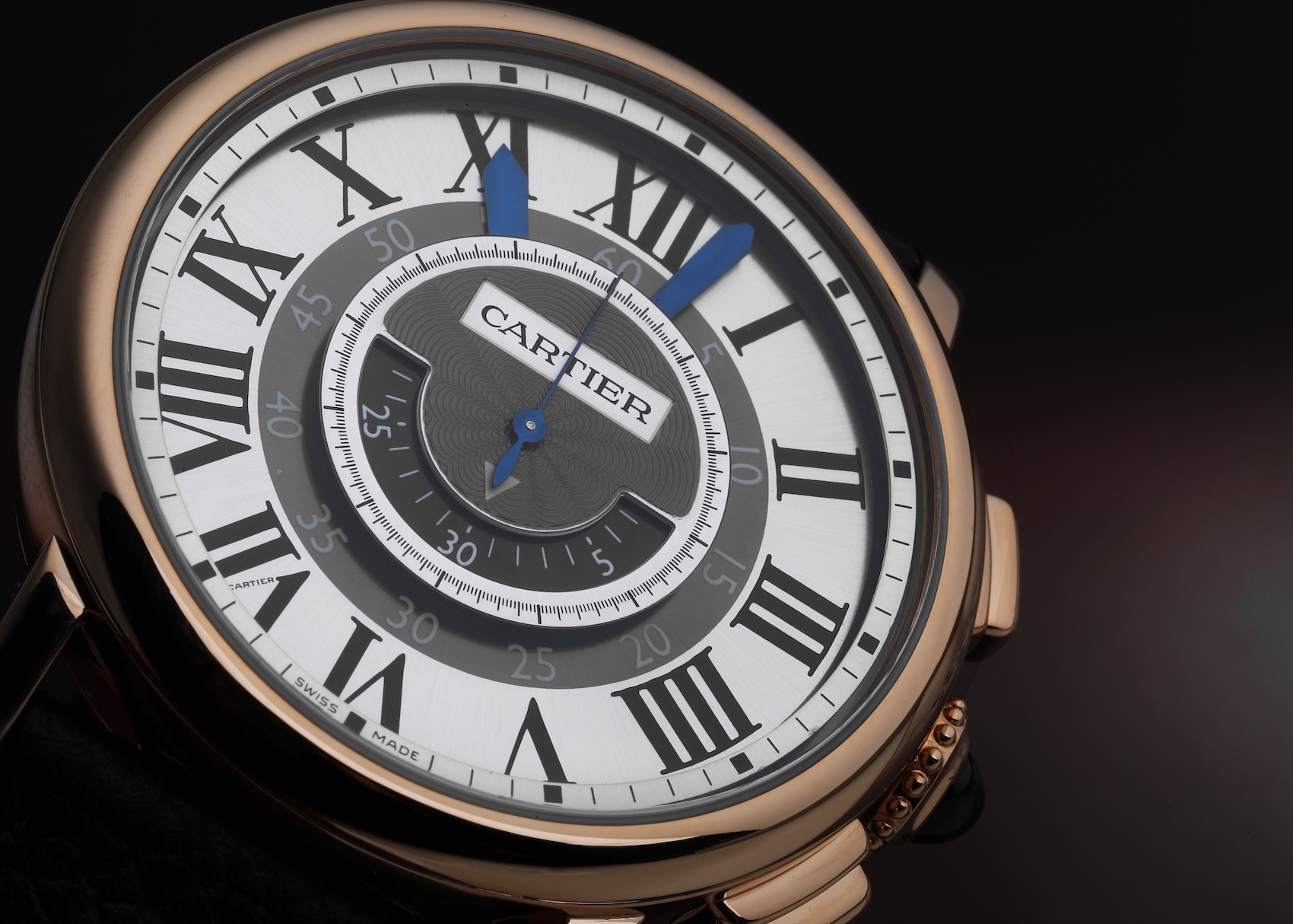 Cartier Rotonde Rose Gold Slate Dial Mens Watch W1555951