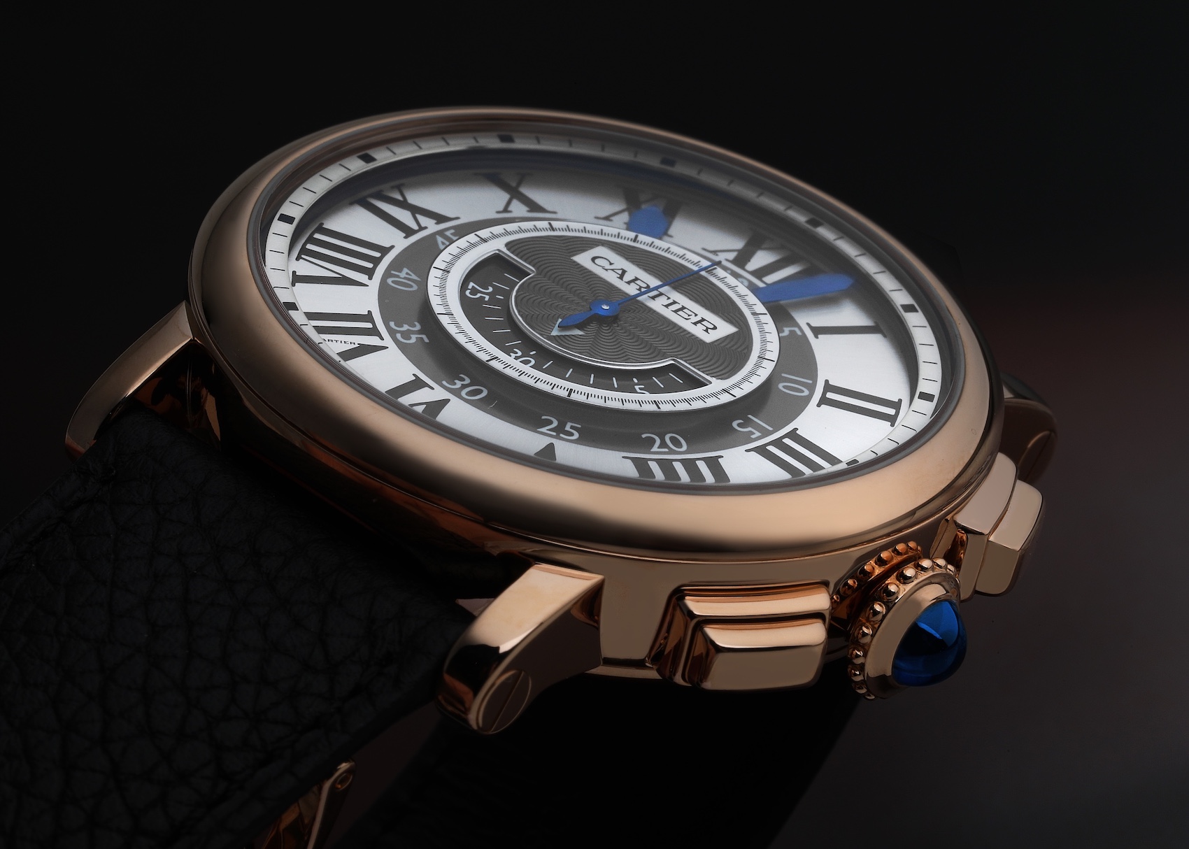 Cartier Rotonde Rose Gold Slate Dial Mens Watch W1555951