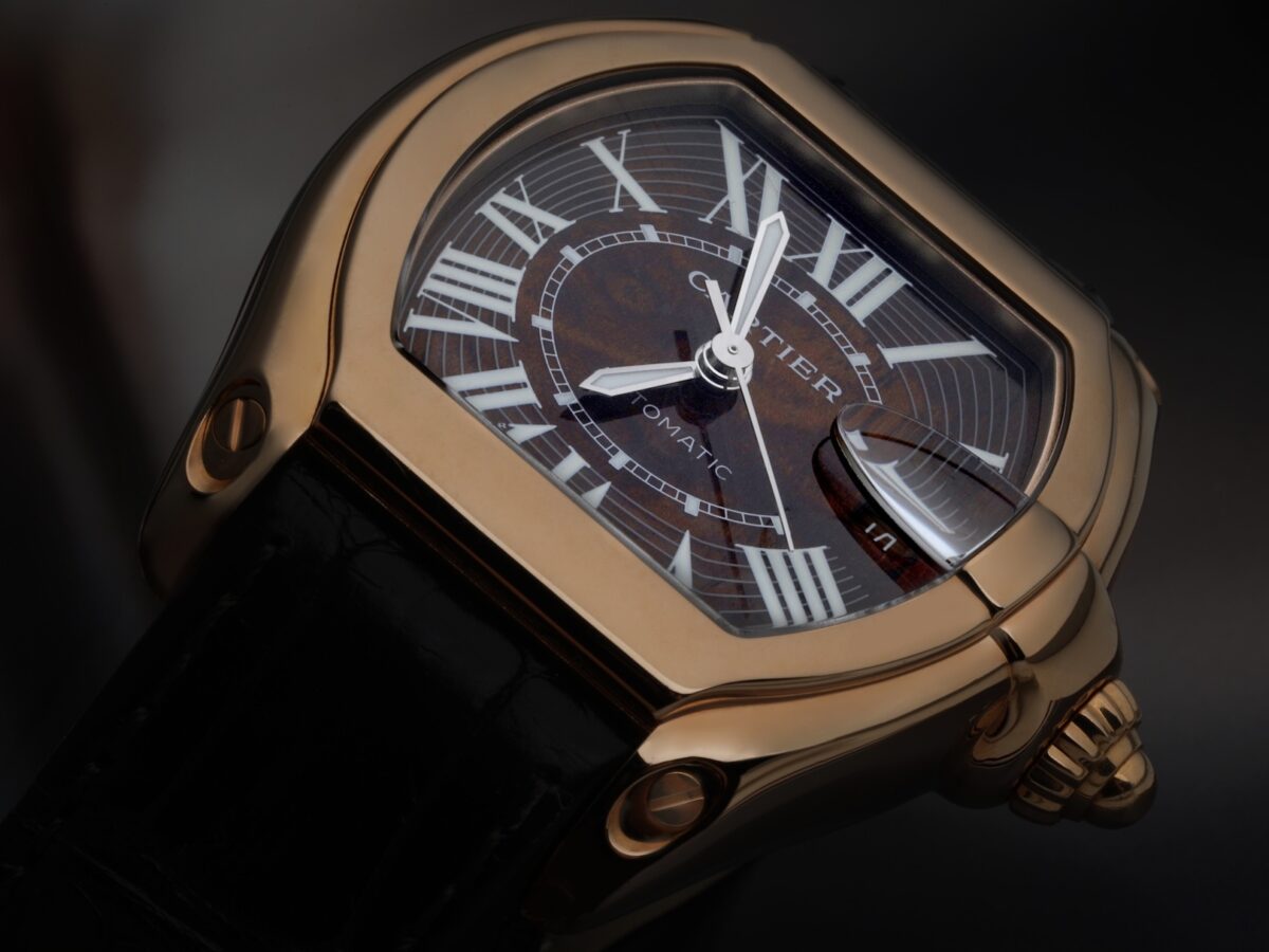 Cartier Roadster XL Rose Gold Wooden Dial Limited Edition Mens Watch W6206001