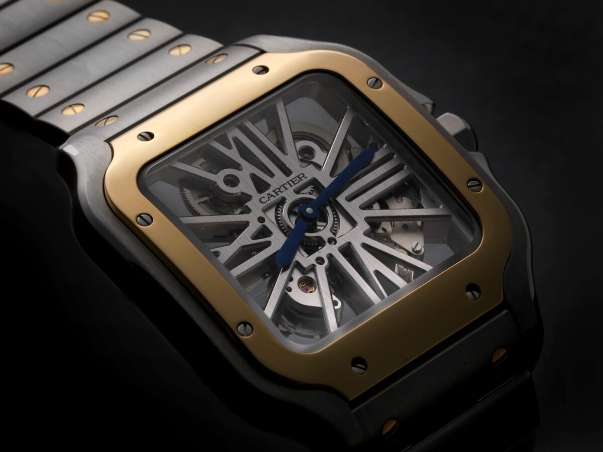 Cartier Skeleton Horloge Santos Steel Yellow Gold Watch WHSA0019