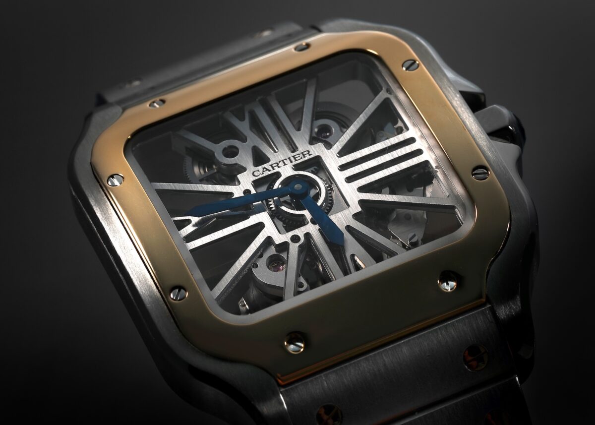 Cartier Skeleton Horloge Santos Steel Yellow Gold Watch WHSA0019