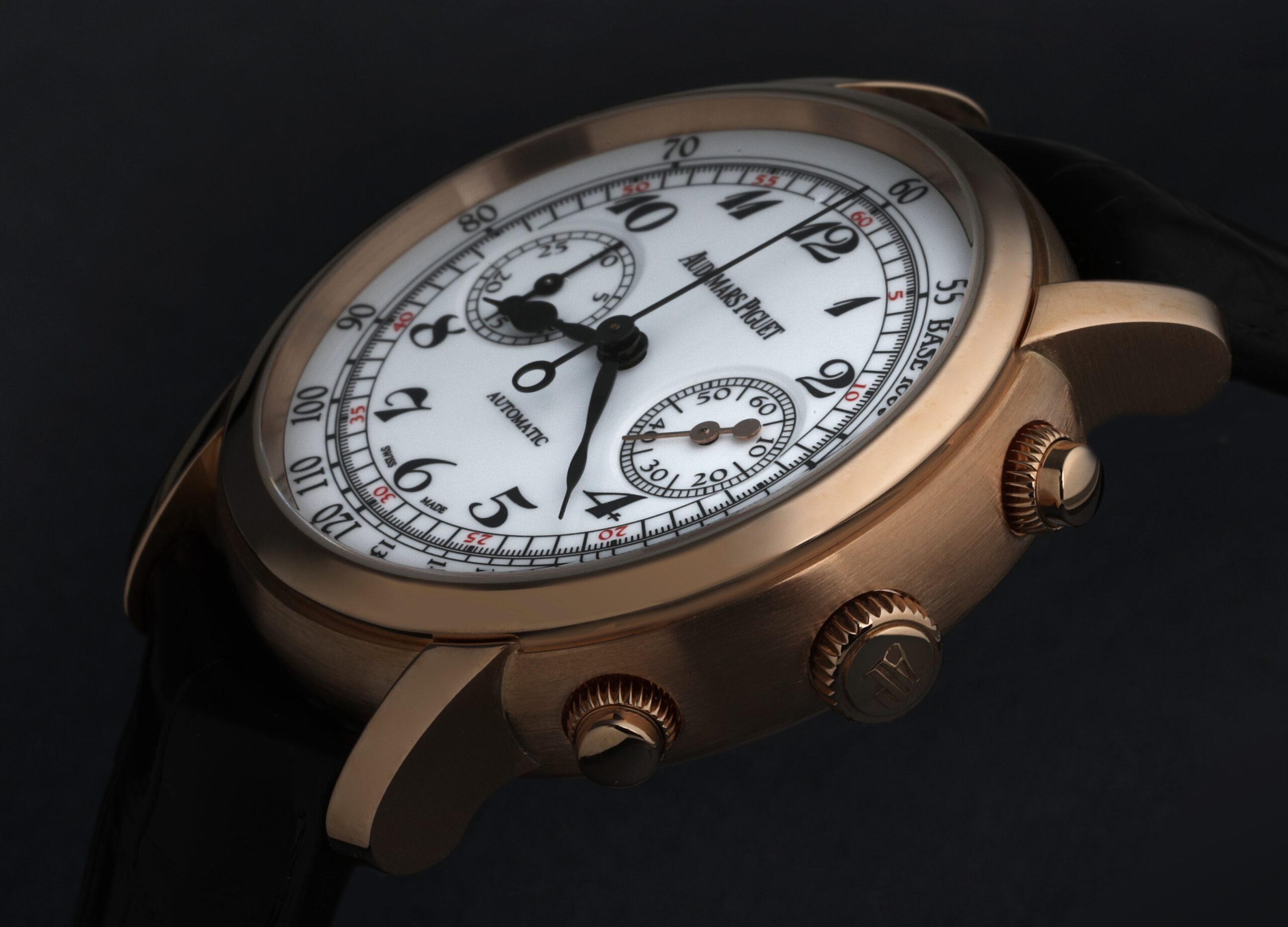 Audemars Piguet Jules Rose Gold White Arabic Dial Mens Watch 261000R